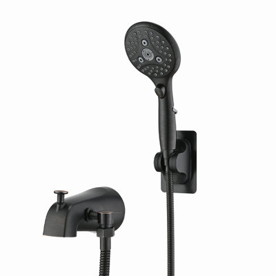 Bec de baignoire à inverseur relevable avec douche à main à 6 réglages (soupape brute non incluse)