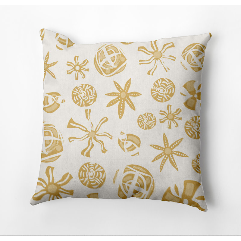 Housse et insert de coussin d'extérieur pour l'extérieur en coton, 16" x 16", Moutarde