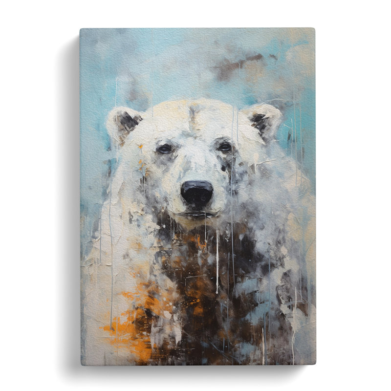 Polar Bear Abstract No.2 - Wrapped Canvas, 50cm H x 35cm W x 3cm D