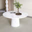 Table de salle à manger de 47 pouces en panneau de fibres à densité moyenne pour 4 personnes, table de cuisine de style campagnard moderne avec base en bois, table de salle à manger ronde en placage de marbre pour la cuisine et le salon
