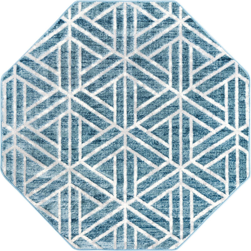 Eshin Abstract Indoor Rug, Octagon 5'3"