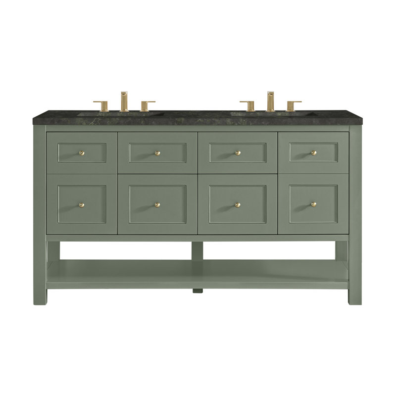 Breckenridge 60'' W Double Vanity, Smokey Celadon, Phantome Eclos, Widespread