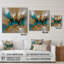 Encre jaune et turquoise jaune, art abstrait acrylique-1412824936