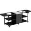 Chariot de barbecue extérieur pour deux Big Egg - Table en métal compatible avec les Big Egg de 45,7 cm (18 po) et modèles similaires, noir et argent, 50 kg (110,1 lb), hauteur 86,2 cm (33,91 po), largeur 65,7 cm (25,88 po), profondeur 252,6 cm (99,38 po), 6 roues pivotantes à 360 °, dont 4 verrouillables.