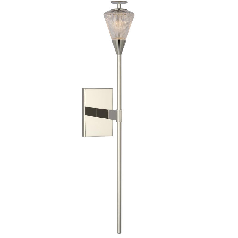 Waterford Blaze Sconce with Clear Crystal, Polished Nickel, 19" H x 5.75" W x 7.75" D