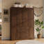 Armoire luxueuse 72 po à 4 portes avec 3 tiroirs et 3 tringles suspendues-1000366063
