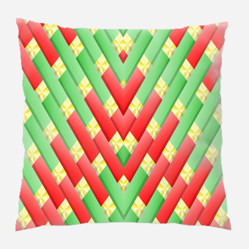 Christmas Geometric Microsuede Reversible Throw Pillow