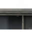 Console au fini gris patiné avec 1 compartiment de rangement ouvert