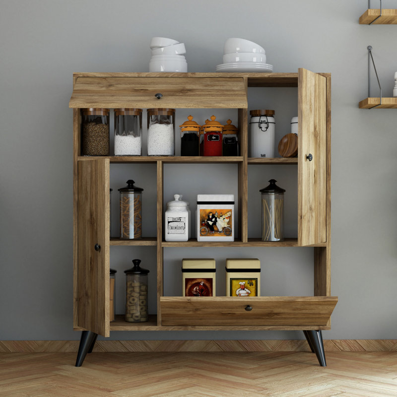 Mcnelly 120cm Kitchen Pantry, Walnut