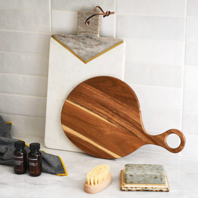 Large Round Cutting Board With Handle