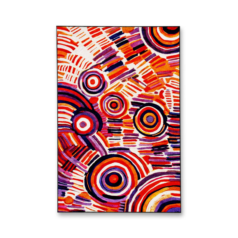 Tapis vert tissé à motif floral lavable Mosso, 2'6" x 4'11"