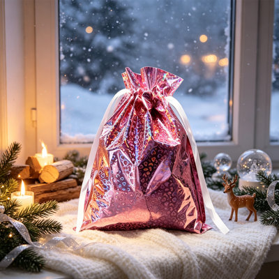 Christmas Drawstring Gift Bags Kids Candy Treat Pouches Holiday Party Gift And Decor Bags