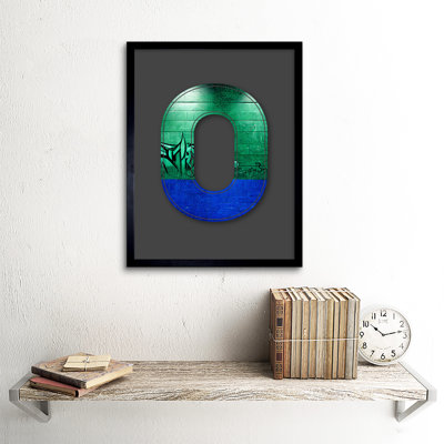 Letter O Tagging Decorative Graffiti - Single Picture Frame Print