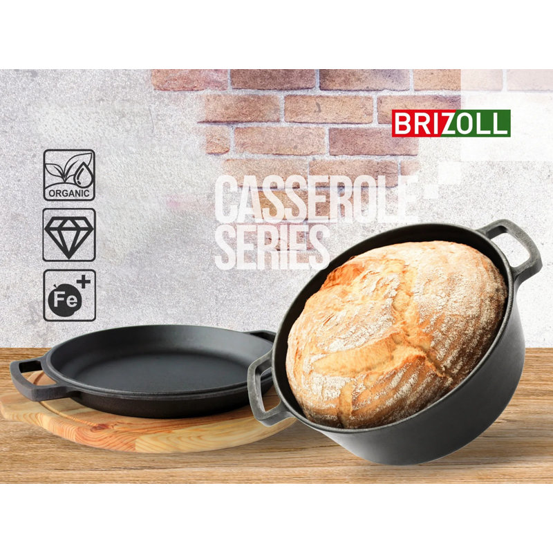 Cocotte ronde en fonte antiadhésive BRIZoll Brizoll, 6,3 pintes
