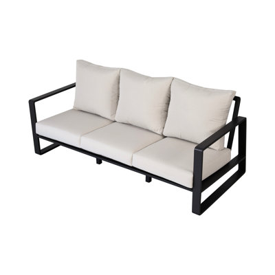 Contemporain et table basse - Coussins beiges et bruns Structure en aluminium robuste, facile à nettoyer