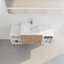Meuble-lavabo autoportant de 48 po avec lavabo, portes à fermeture douce et 2 tablettes de rangement-133655073