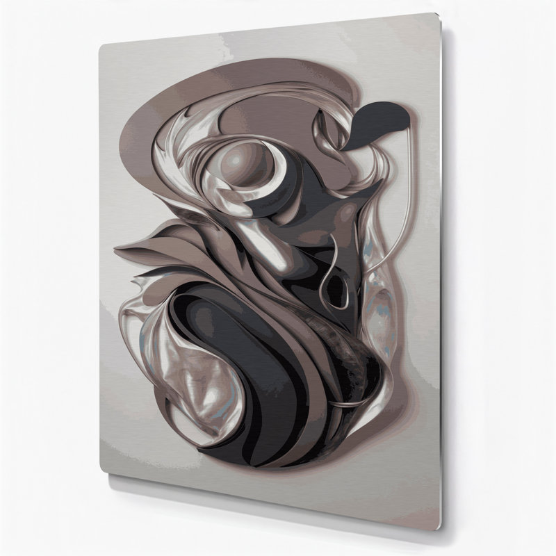 Art mural abstrait gris figuratif 100, H 12 po x l 18 po