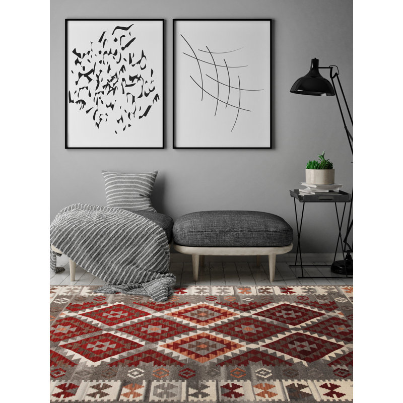 Shuler Ikat Hand Woven 20cm X 140cm Area Rug