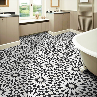 Agdal 8" x 8" Cement Patterned Wall & Floor Tile