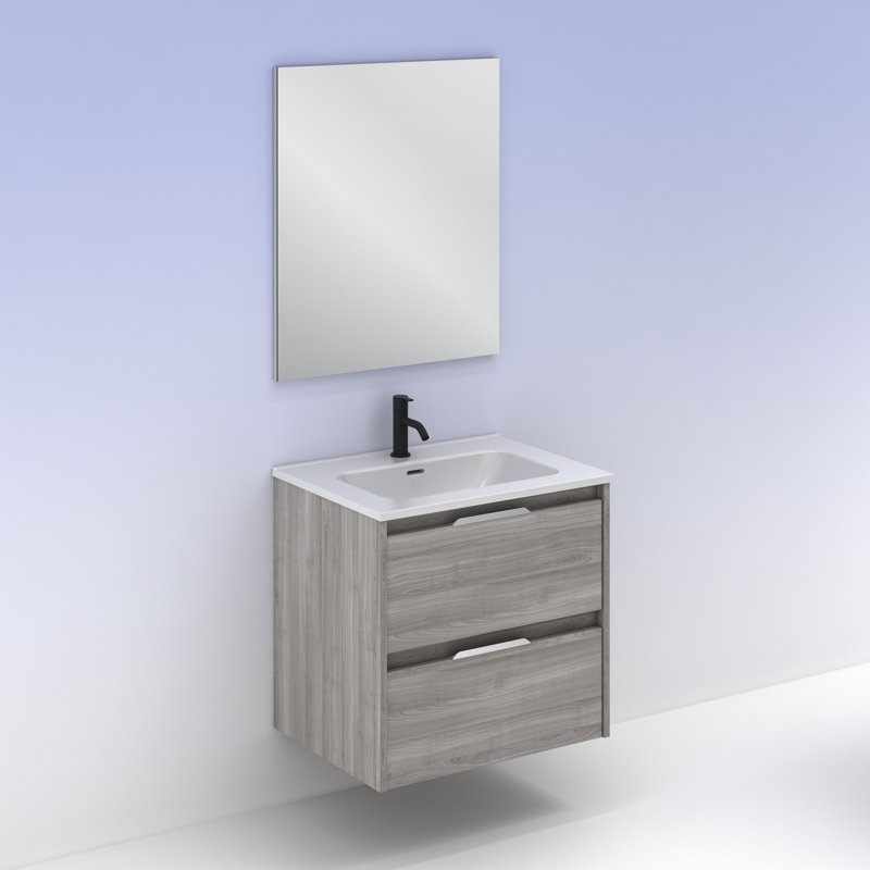 Vanity & Mirror Set, Grey