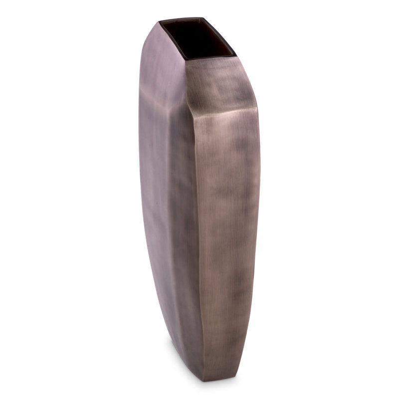 Linos Handmade Aluminum Table Vase, Antique Brass, 20.08" H x 12.01" W x 5.12" D