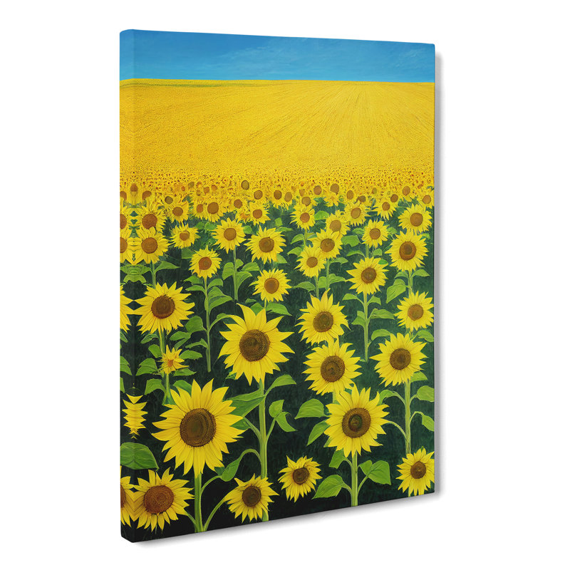 Ravena Sunny Sunflower Field - Wrapped Canvas, 76cm H x 50cm W