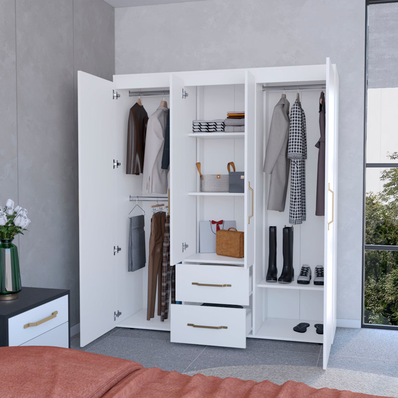 Armoire blanche 2 portes tout-en-un