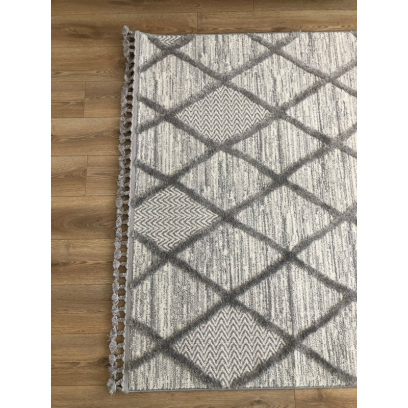 Vernesa Cotton Geometric Indoor / Outdoor Rug, Rectangle 6'7" x 9'7"