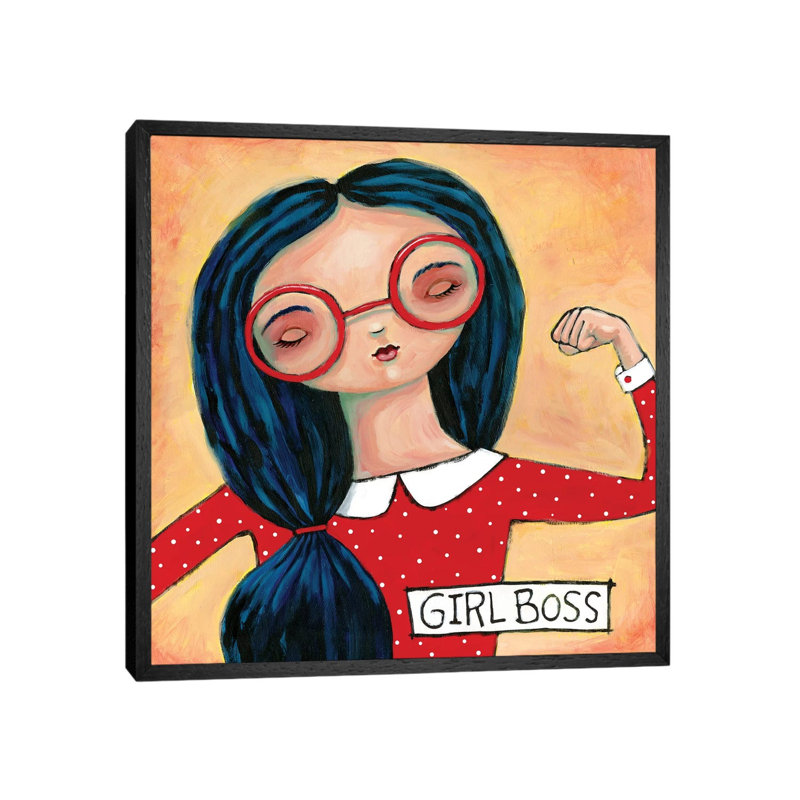 Girl Boss by Teresa Kogut - Painting on Canvas, 93.98cm H x 93.98cm W x 3.81cm D, Black Framed