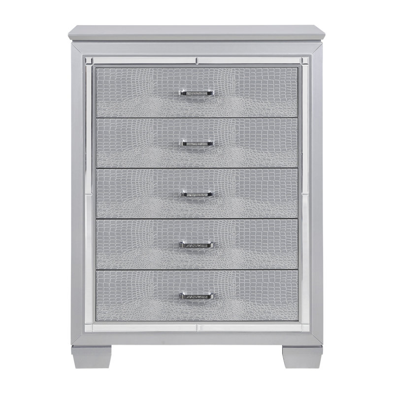 Glamourous 1Pc Commode 5X Dovetail Tiroirs Faux Alligator