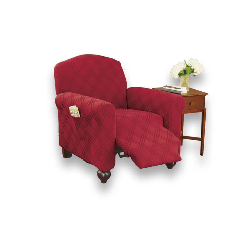 Housse pour fauteuil inclinable Double Diamond, Bourgogne, H 42 po x l 82 po x P 38 po