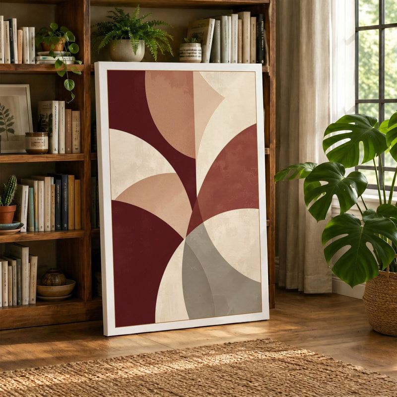 Harmony Geometric - Wrapped Canvas, Terracotta Border, 30x20 - 76.2 x 50.8 cm