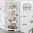 Corner Display Cabinet with Glass Doors, 65" Lighted Curio Display Case with 3 Color Lights for Collectibles, 4-Tier Bookcase with Human Body Sensor for Living Room-1429501517