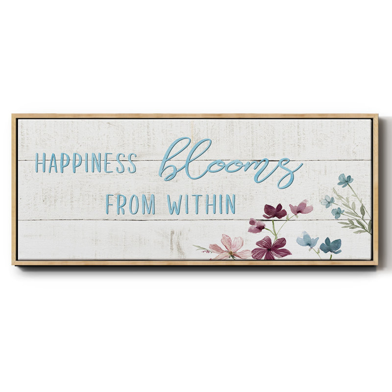 Happiness Blooms - toile encadrée, H 20 po x l 50 po