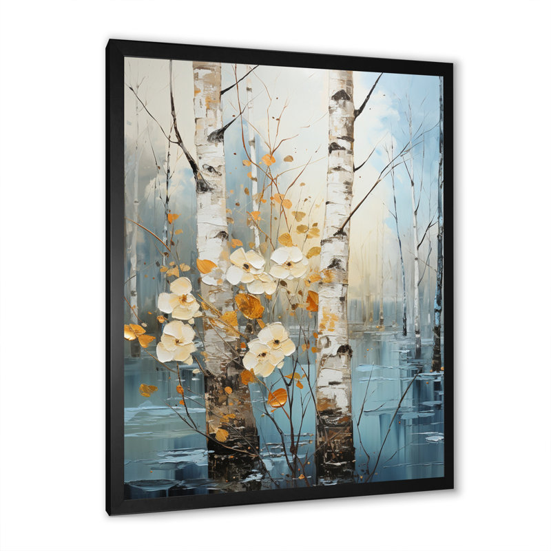 Wilesha " Birch Woods Winter Whispers V ", Black Picture Framed, 20" H x 12" W x 1" D