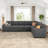 Caren L-shaped Sleeper Sectional Modular Sofa Bed With Storage Seat-115354126
