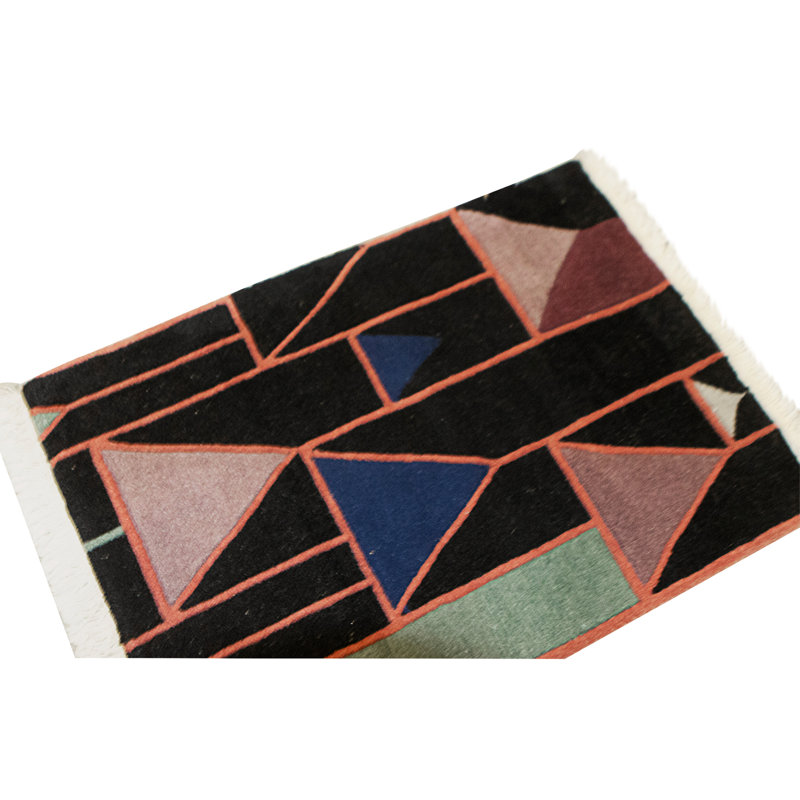Hand Knotted Wool Area Rug in Multi