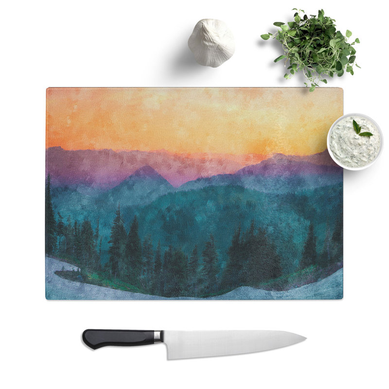 Tempered Glass Mount Rainer in Seattle Chopping Board, 28.5 cm x 39 cm