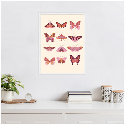 «Vintage Retro Boho Butterflies» par Honey Island Studio, reproduction d'art sur toile encadrée