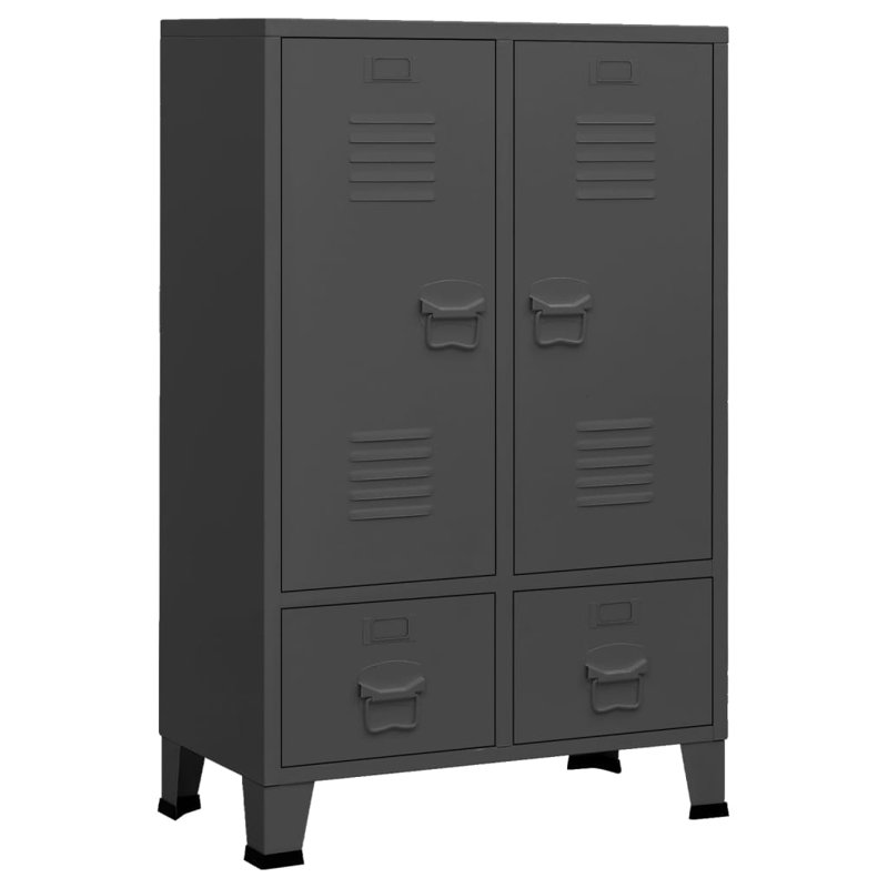 Buzbee 2 Door Steel Wardrobe, Anthracite