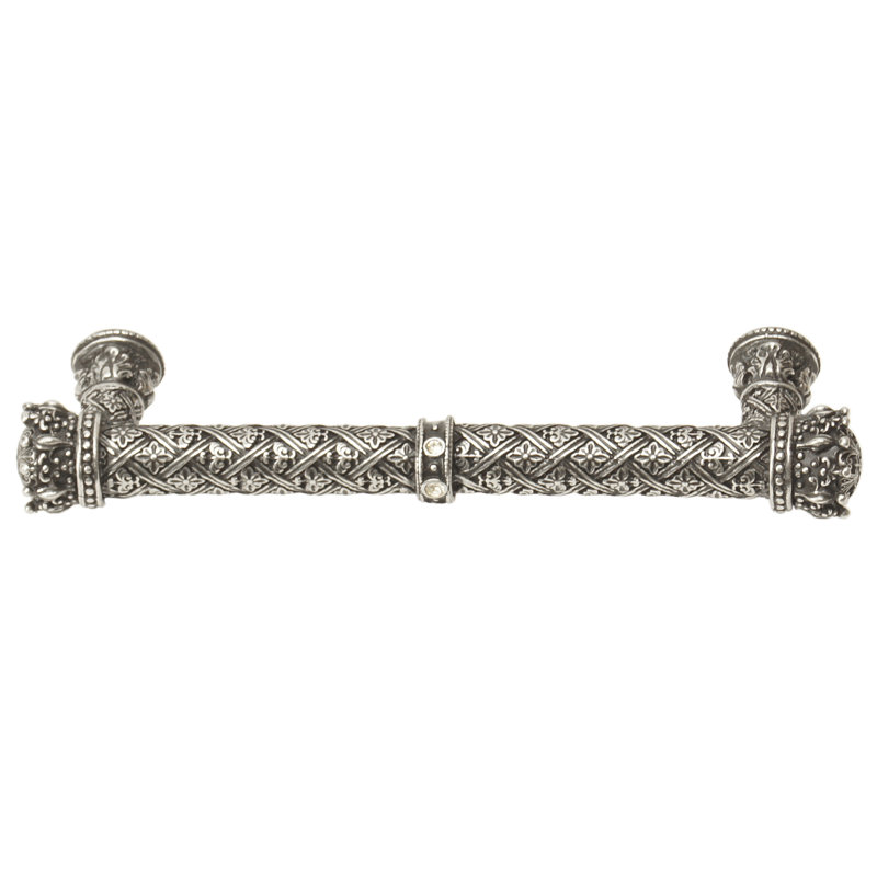 Carpe Diem 6132-3C Crowning Glory Queen Anne Antique Brass Queen Anne 5 inches c.c. pull w/ Swarovski Crystals in Antique Brass