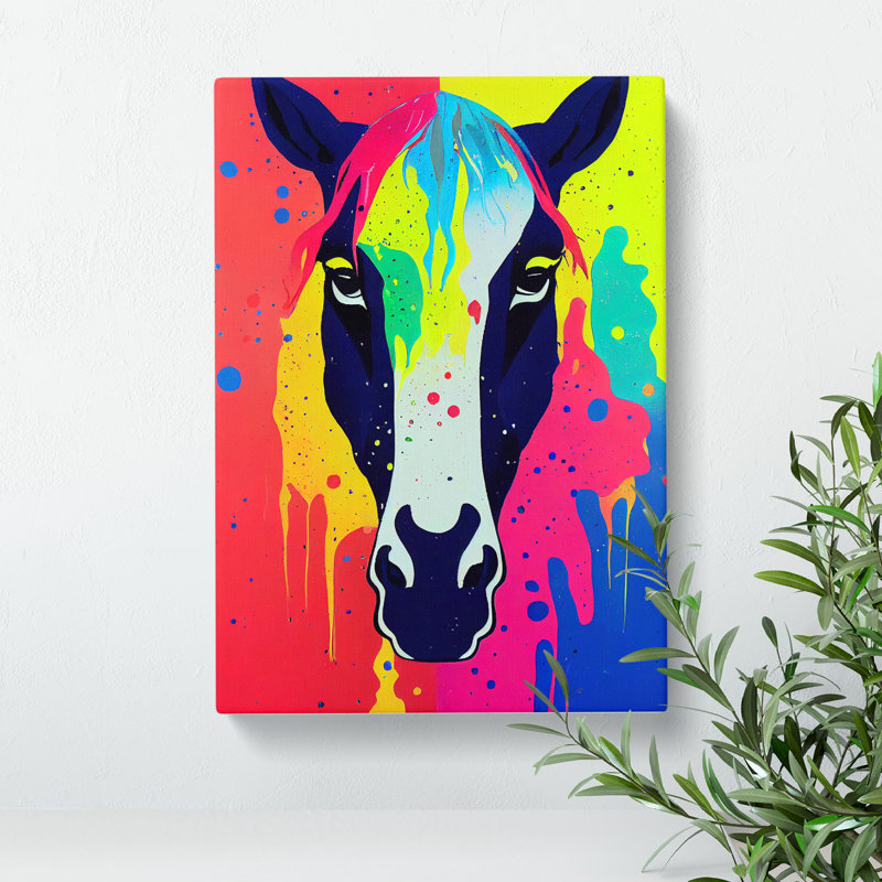 Horse Paint Drips No.2 Abstract - Wrapped Canvas, 76cm H x 50cm W x 3cm D