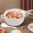 Deliyah 8.54in White Ceramic Serving Soup Tureen with Glass Lid