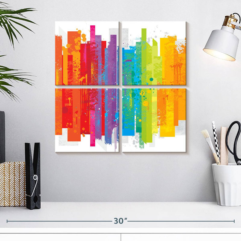 Kirara grunge abstrait arc-en-ciel, H 18 po x l 18 po