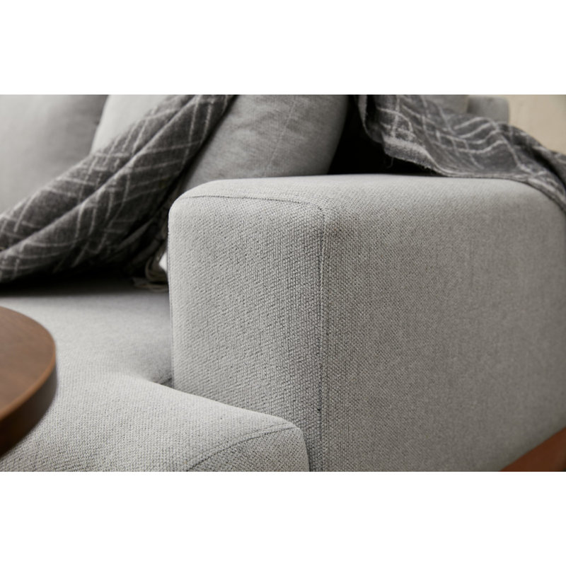 Canapé rembourré Okamoto, 100 % polyester gris