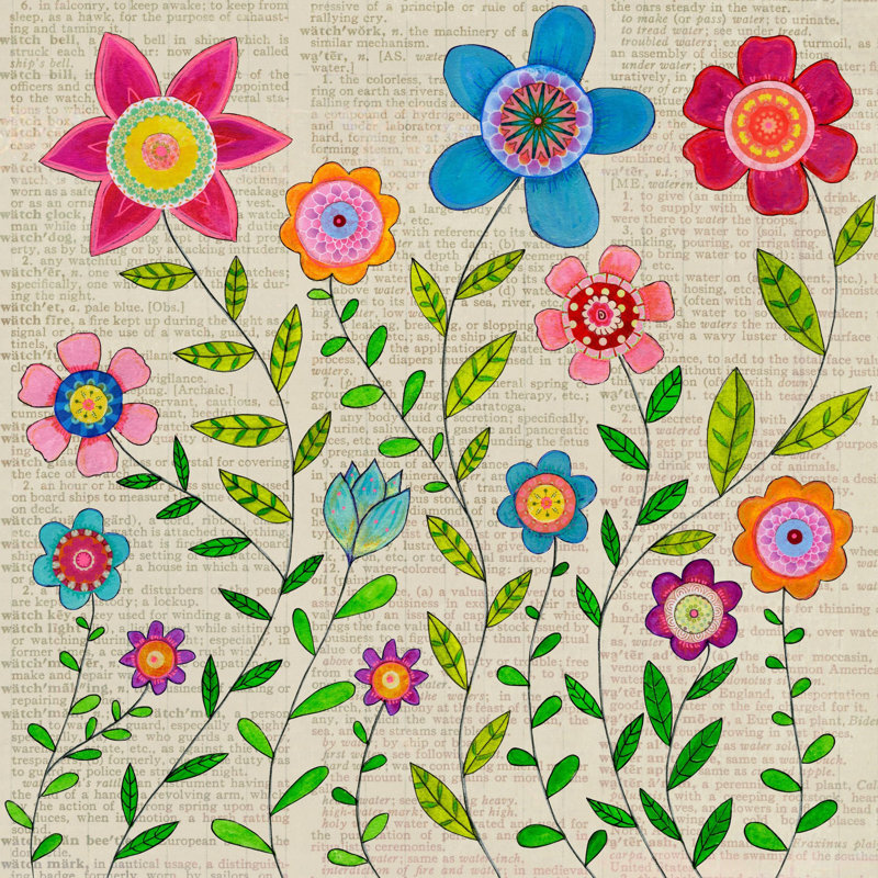«Bohemian Flowers» par Vanessa Sascalia, reproduction sur toile tendue, H 40 po x l 40 po x P 1,5 po