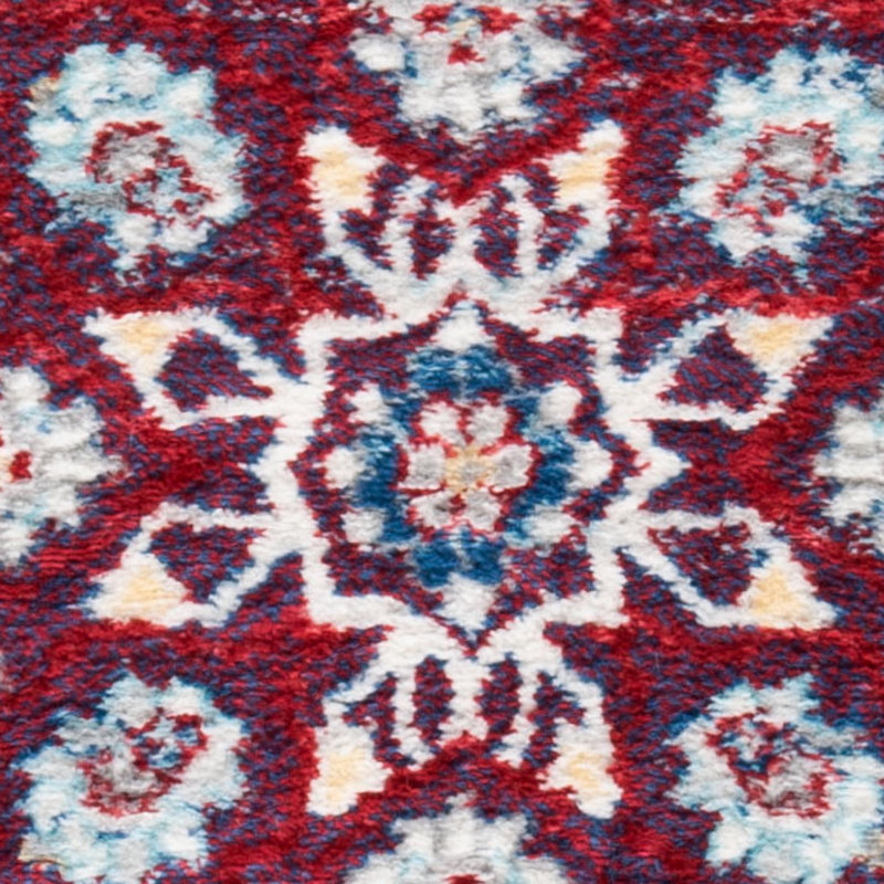 Barcus Oriental Burgundy/Ivory Area Rug, Round 5'