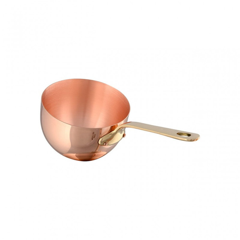 Zabaglione en cuivre avec poignées en laiton, 1,89 pte