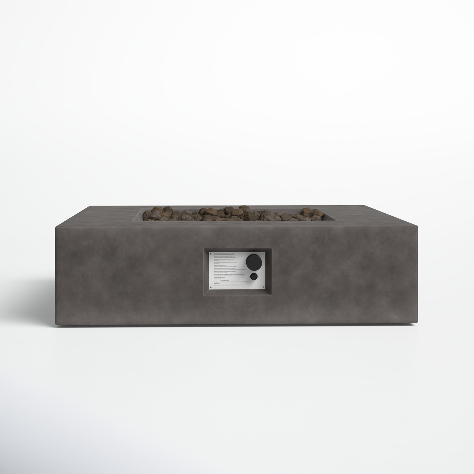 Rashid Fire Pit Table, Charcoal, 12" H x 42" W x 42" D