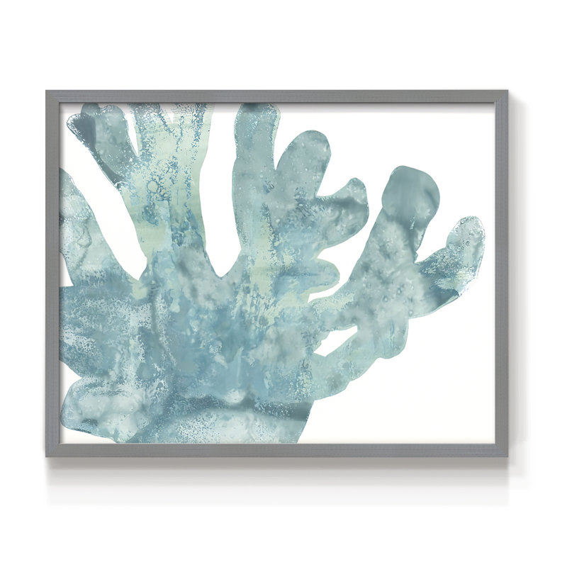 Blue Macro Coral I -Framed Print - Restickable, Gris, H 16 po x l 20 po